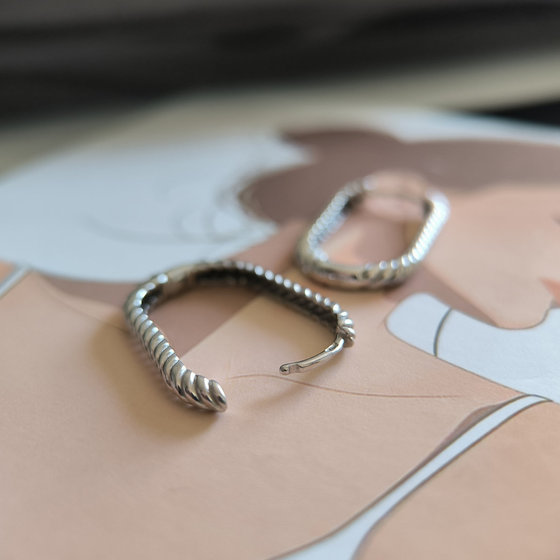 Silver earrings without stones