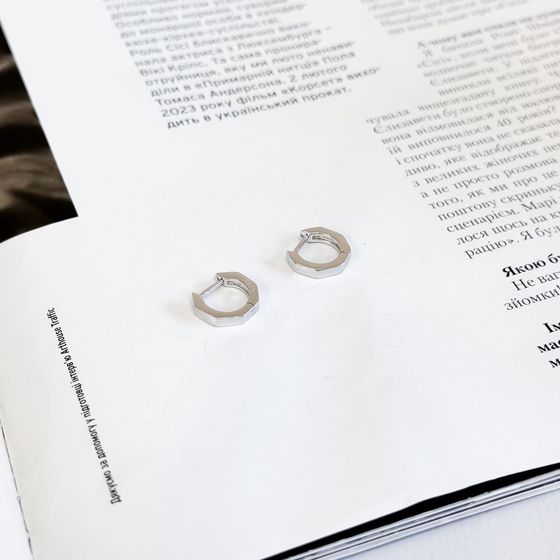 Silver earrings without stones