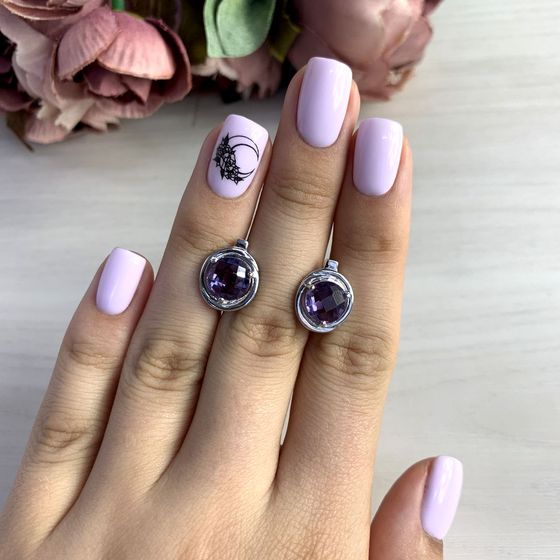 Серебряные серьги с александритом 5.268ct