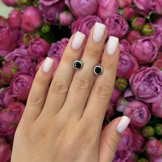 Срібні сережки з фіанітами