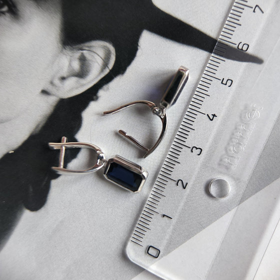 Срібні сережки з сапфіром nano 3.65ct