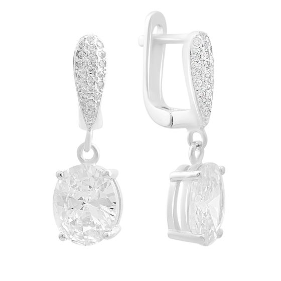 Silver earrings with cubic zirconia
