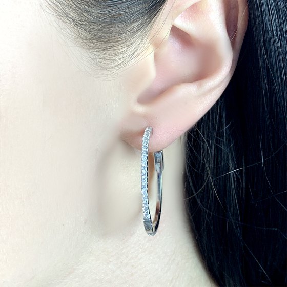 Silver Earrings with Fianites
