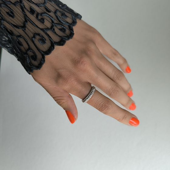 Срібна каблучка з фіанітами