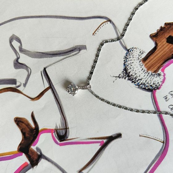 Срібна підвіска з фіанітами