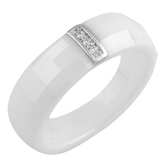 Silver ring with ceramics
