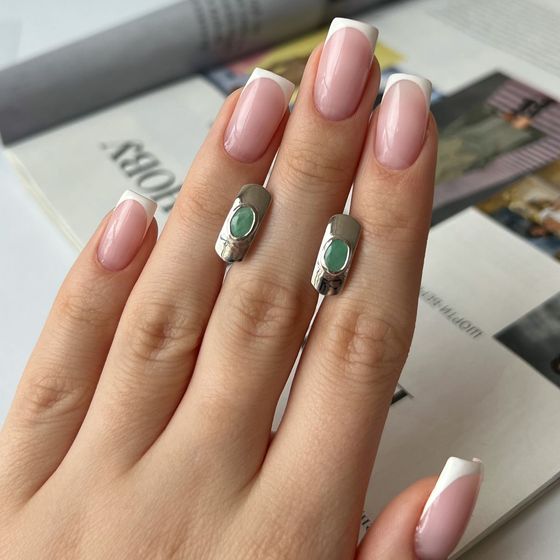 Срібні сережки зі смарагдом 0.8ct