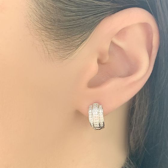 Silver Earrings with Fianites