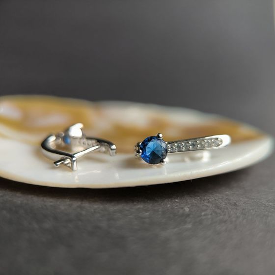 Срібні сережки із сапфіром nano 2.917ct
