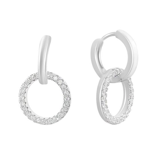 Silver Earrings with Fianites