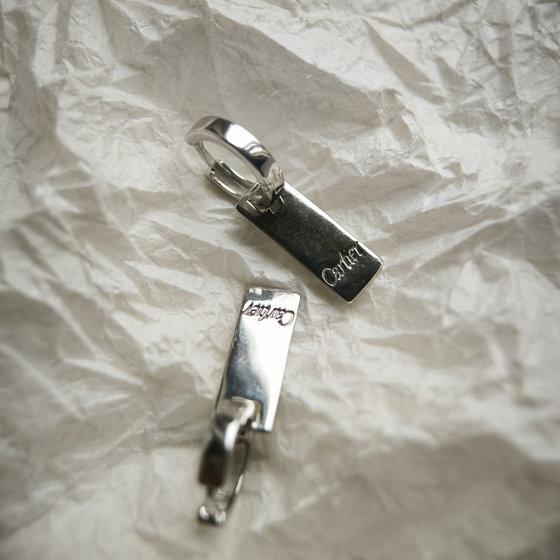 Silver earrings without stones