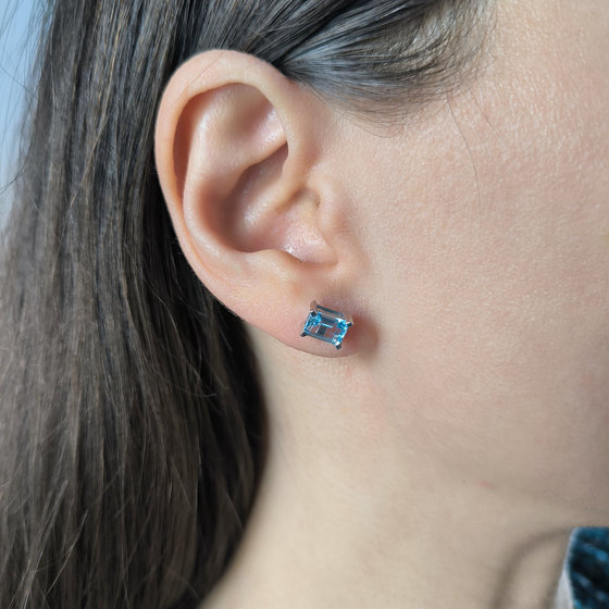 Срібні сережки з топазом 2,438 карата