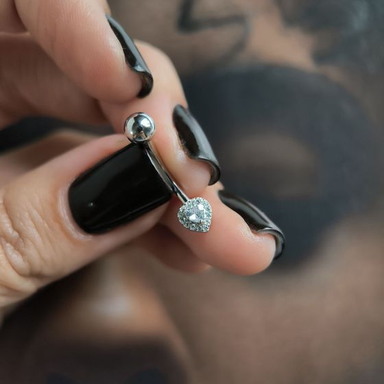 Silver piercing with phianites