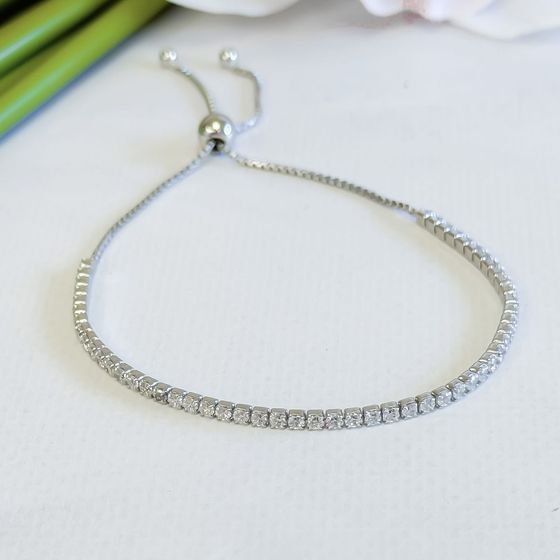 %ViewPadge2% Silver Bracelet with Fianites