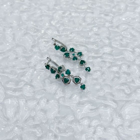 Silver earrings with agate 3.177ct