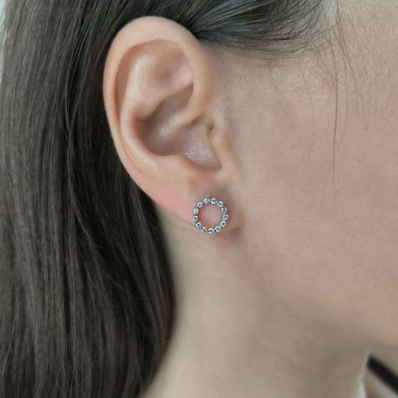 Срібні сережки з фіанітами