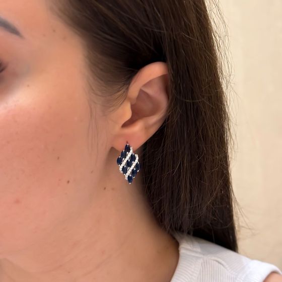 Silver earrings with sapphire nano 0.69ct