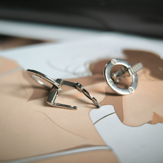 Silver earrings with cubic zirconia