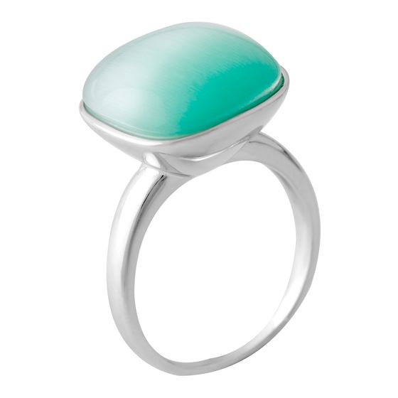 Silver cat's eye ring