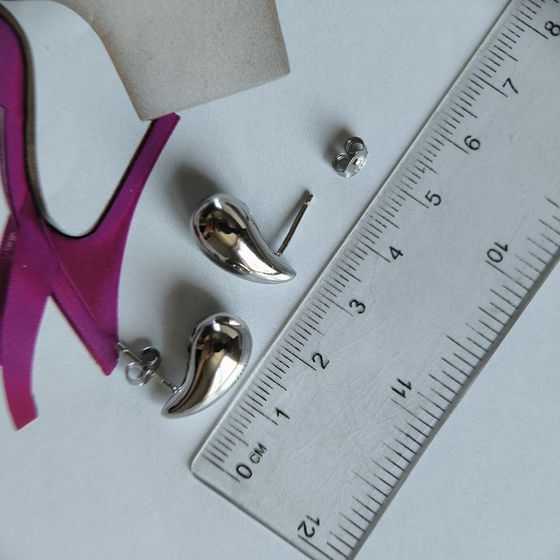 Silver earrings without stones