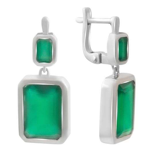 Срібні сережки з агатом 13,205 карата