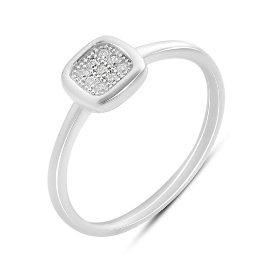 Silver ring with cubic zirconia