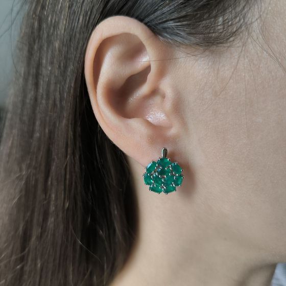 Срібні сережки з агатом 4,27 карата