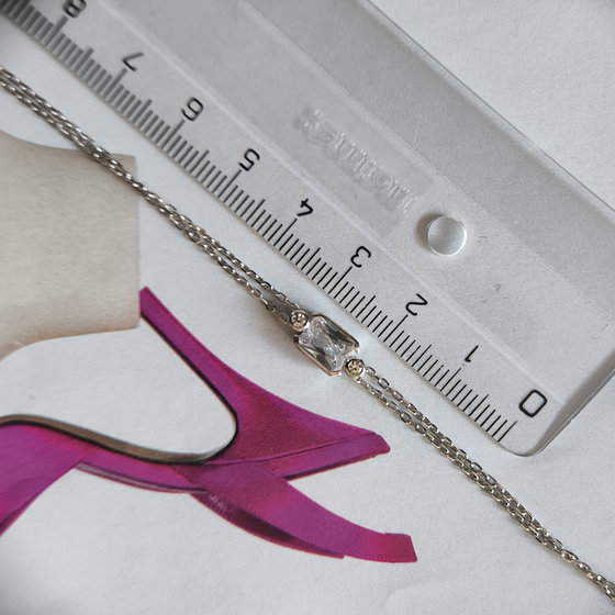 Silver bracelet with cubic zirconia