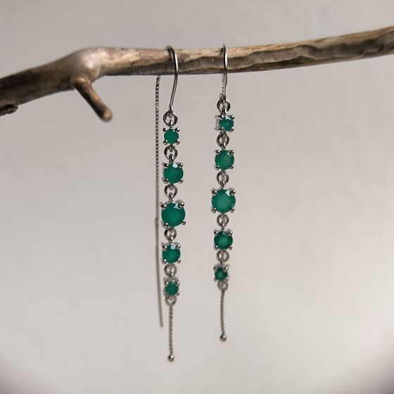 Срібні сережки з агатом 2.298ct