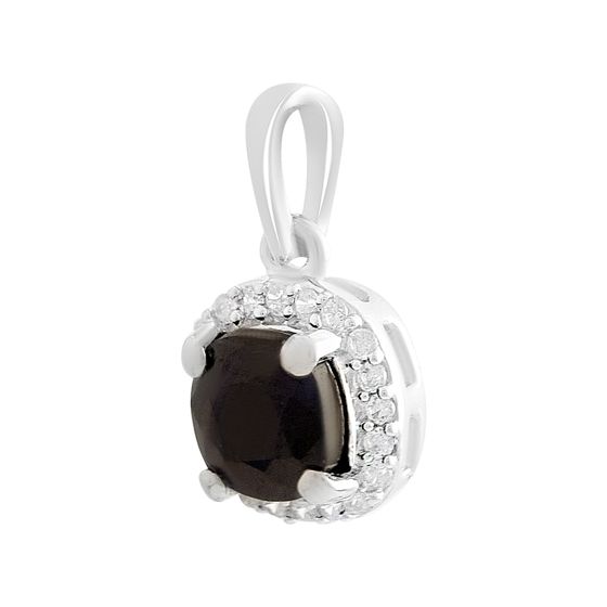Срібна підвіска з сапфіром 1.389ct, фіанітами