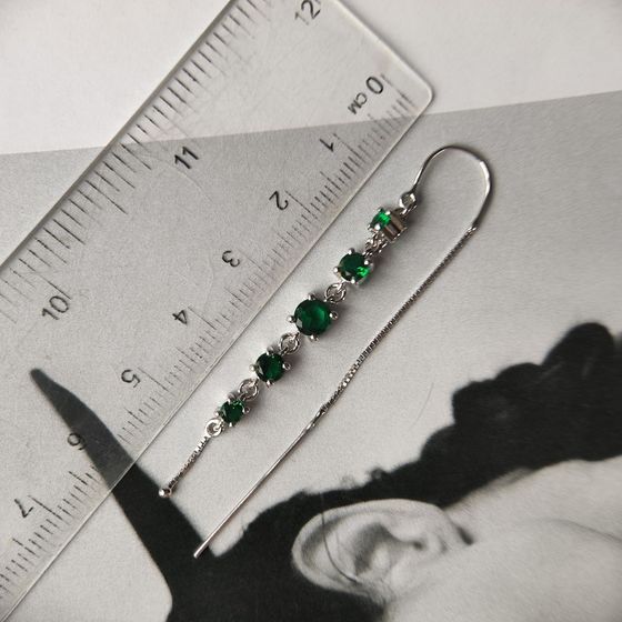 Срібні сережки зі смарагдом nano 1.871ct