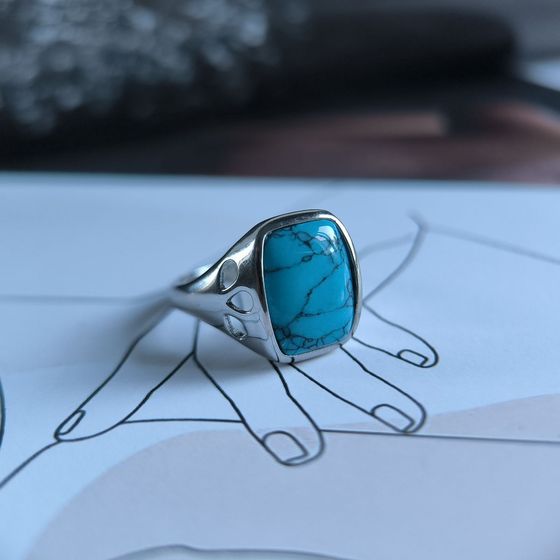Silver ring with turquoise