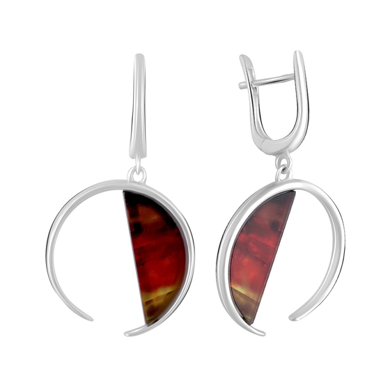 Срібні сережки з амолітом