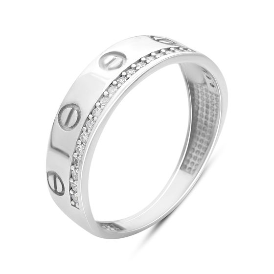 Silver ring with cubic zirconia