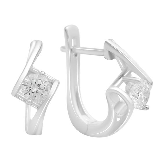 Silver earrings with cubic zirconia