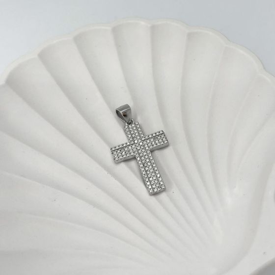 Silver cross with phianites