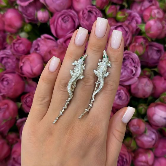 Silver Earrings with Fianites