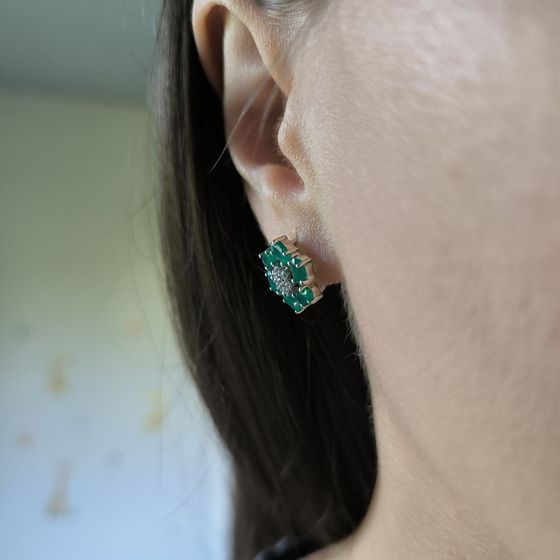 Серебряные серьги с агатом 2.983ct