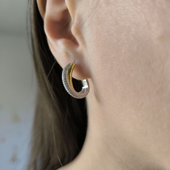 Срібні сережки з фіанітами