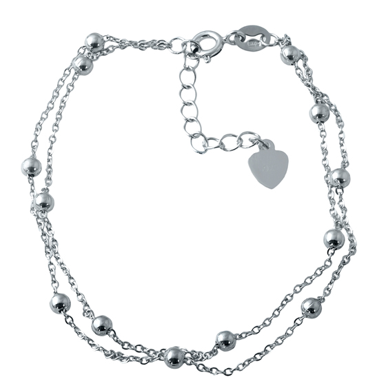 Silver leg bracelet without stones