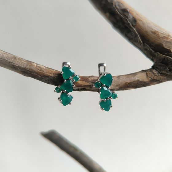 Срібні сережки з агатом 1.295ct