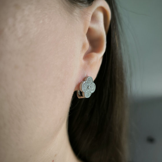 Silver earrings with cubic zirconia