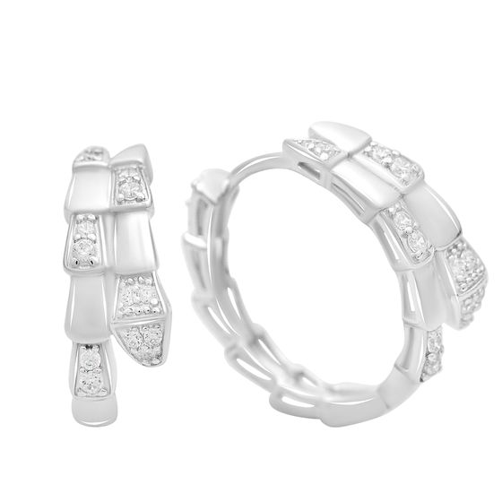 Silver earrings with cubic zirconia