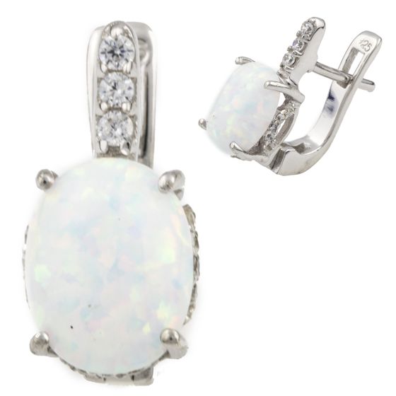 Срібні сережки з опалом 1,475 карата