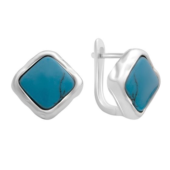 Срібні сережки з бірюзою