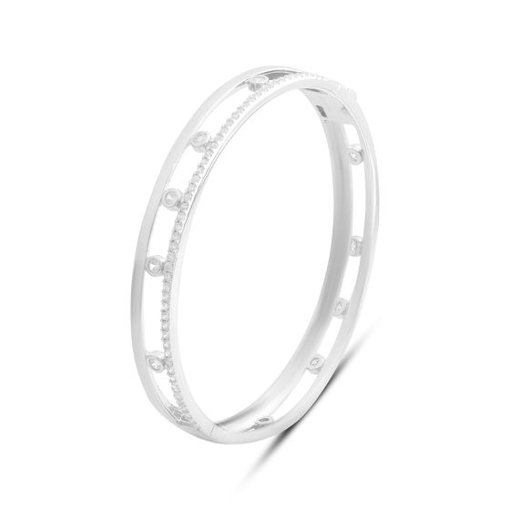 Silver bracelet with phianites