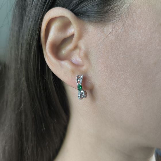 Срібні сережки зі смарагдом nano 0.638ct