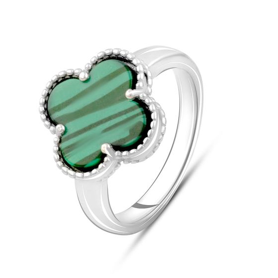 Silver ring with malachite
