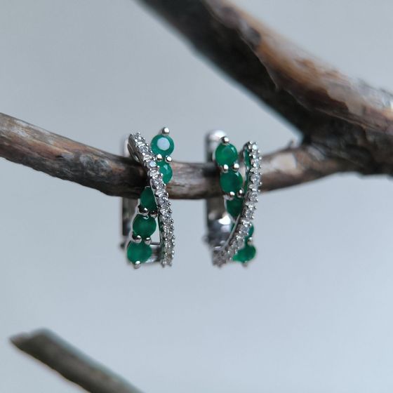 Срібні сережки з агатом 1.395ct