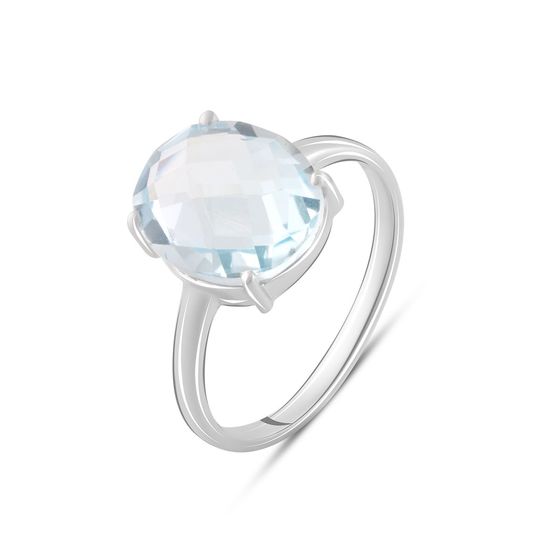 Silver ring with a 5.642-carat topaz